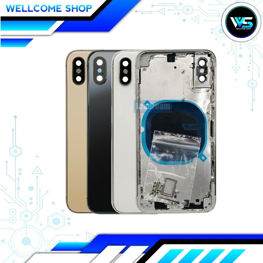 Housing Iphone Xs Xs Max Full Set Casing + Backglass Tutup Belakang Housing