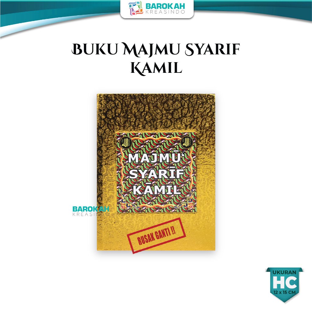 Buku Majemu Syarif Kamil 368 Halaman Cover Emas Gold Hard Cover CV J-ART Yasin Majmu Lengkap Glossy 
