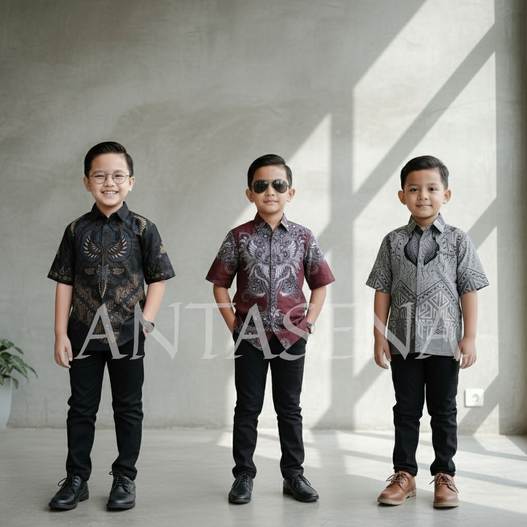 Kemeja Batik Anak Laki Laki Lengan Pendek Keren Termurah Baju Batik Anak Laki Laki Termurah Hem Bati