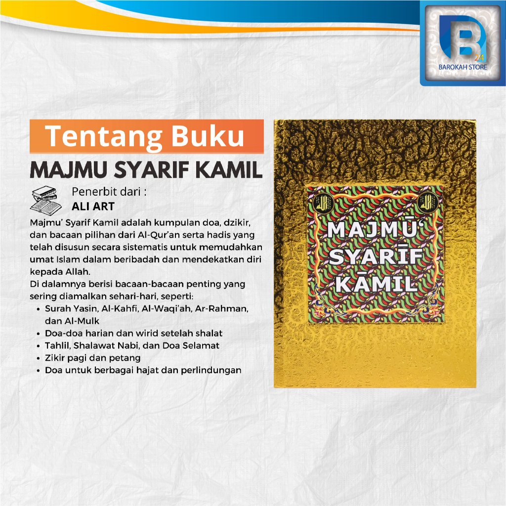 Majmu Syarif Kamil Hard Cover Gold Premium Majemuk Syarif Non Terjemah Buku Majmu Lengkap Kecil Kita