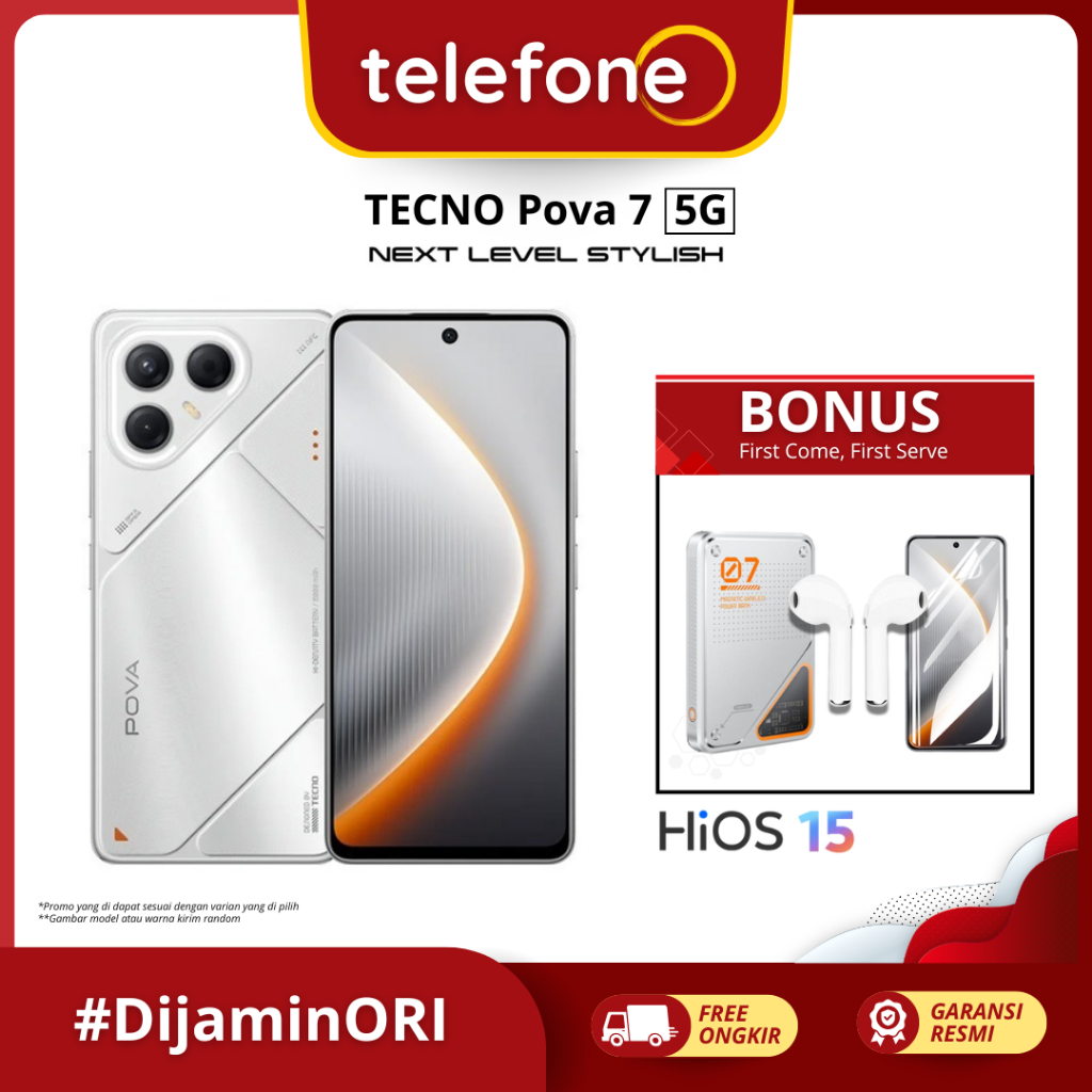 TECNO POVA 7 5G Ram 8GB Internal 128GB / 256GB Handphone Smartphone Original Garansi Resmi 1 Tahun