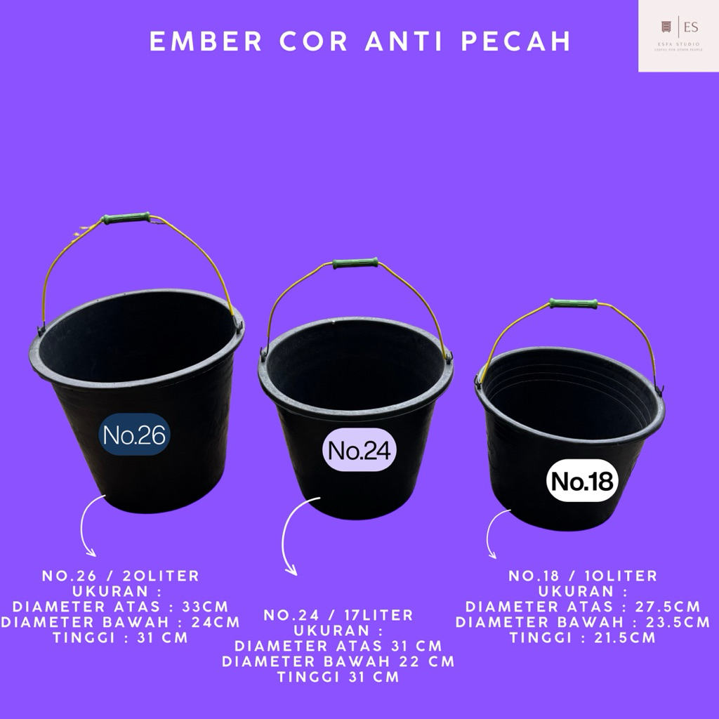 REGULER / KARGO - EMBER COR KARET / EMBER HITAM / EMBER ANTI PECAH / EMBER 10 15 20 LITER