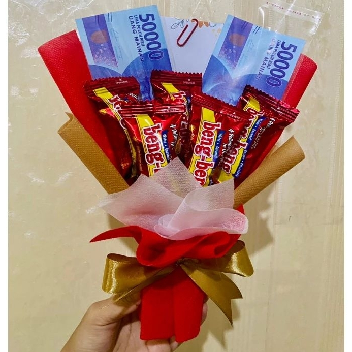 buket bengbeng mini + 2 slot uang kosong