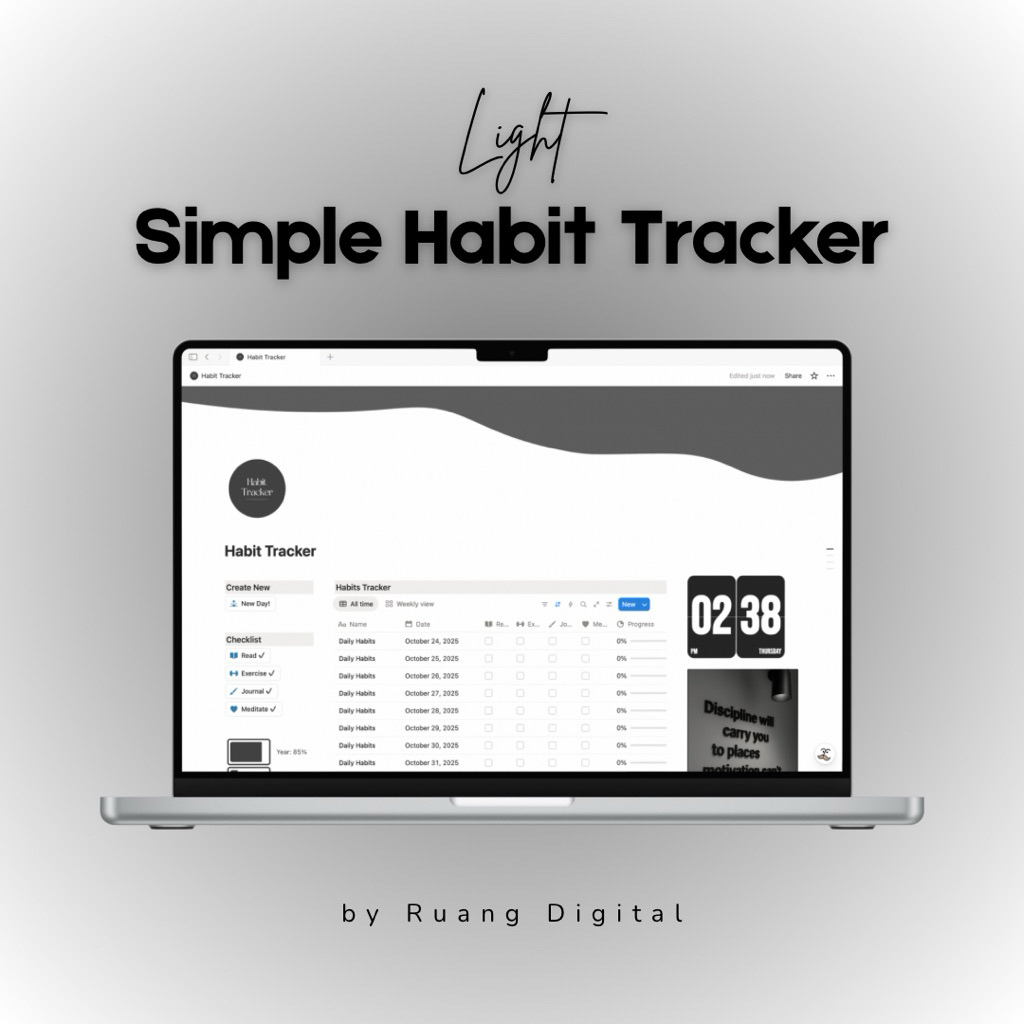 Habit Tracker Template Notion