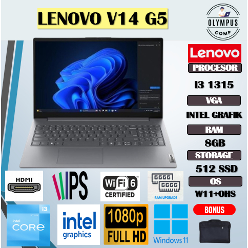 LENOVO V15 G5 I3 1315 16GB 1TBSSD W11+OHS 15.6FHD IPS