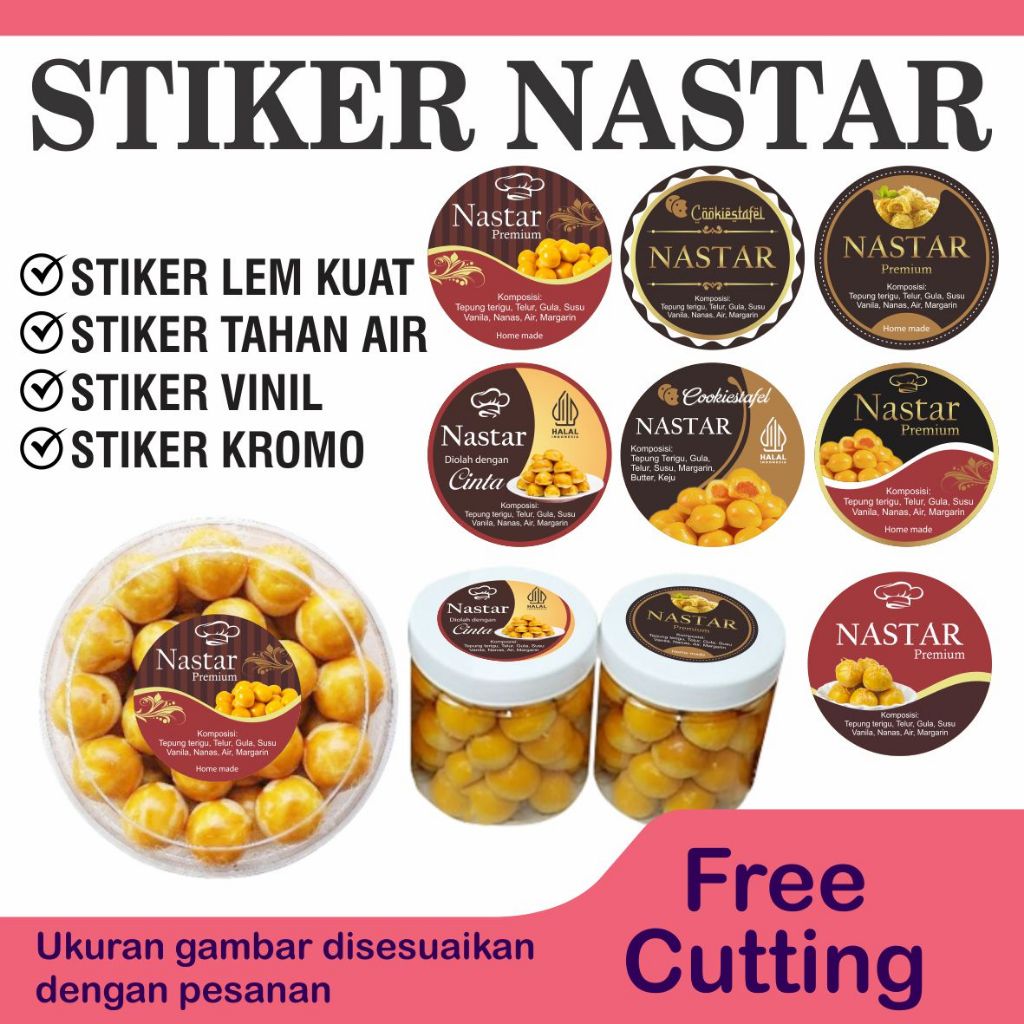 STIKER LABEL KEMASAN | STIKER KUE NASTAR | STIKER KEMASAN MAKANAN KUE