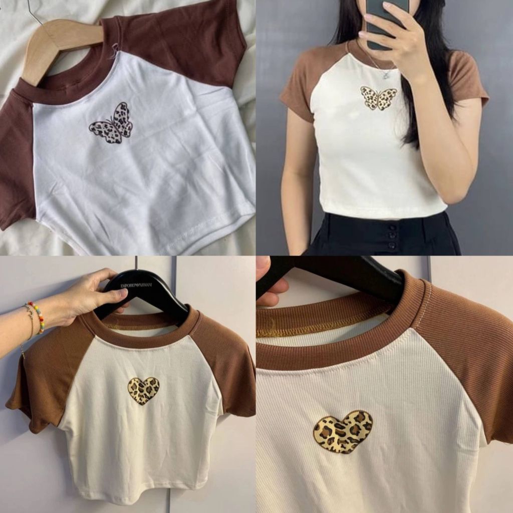 LEOPARD CROP TOP KNIT PREMIUM