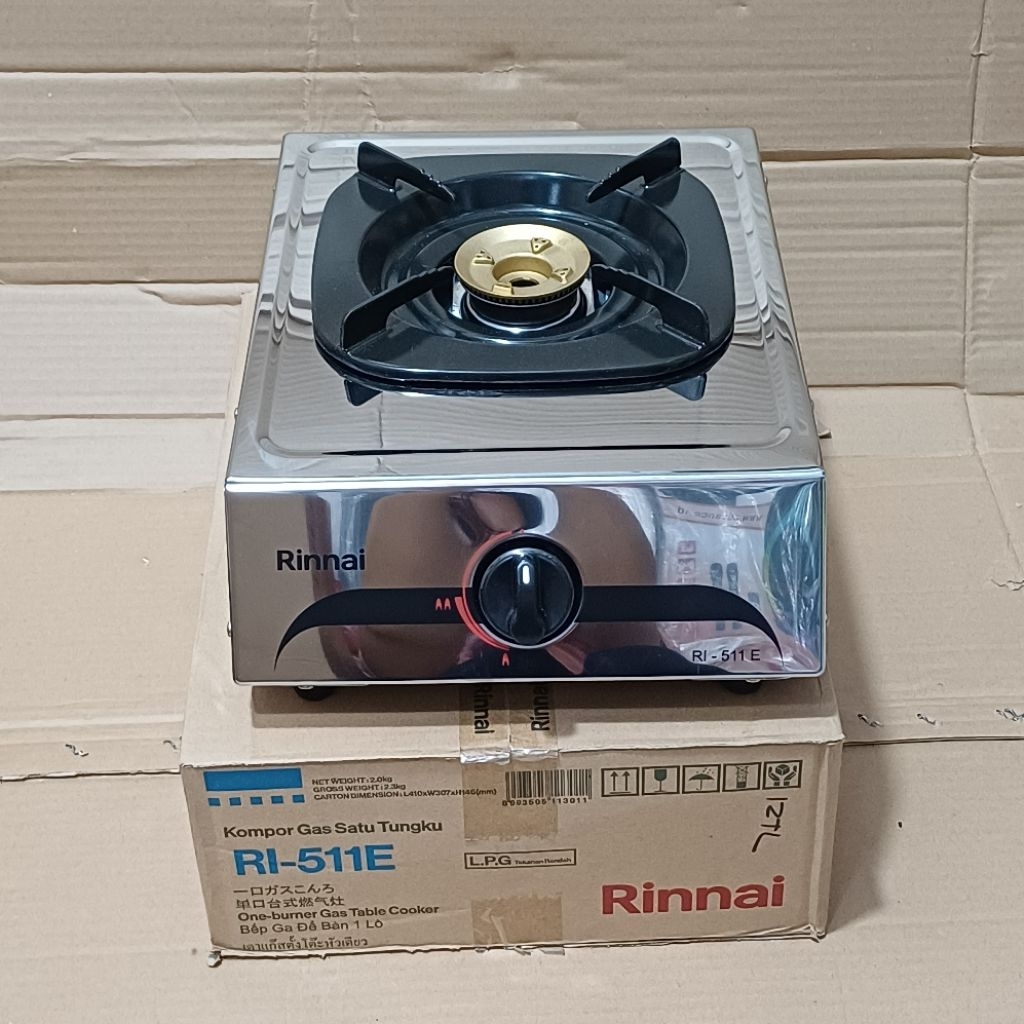 Rinnai R 511 E Kompor gas 1 tungku tekanan rendah Stainless steel Burner Api Kuningan kompor rinai s
