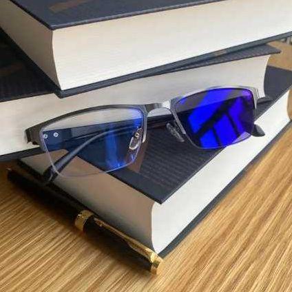 PROMO Kacamata Minus Bluecromic Pria Orie Asli Optik Frame Half Rim Titanium