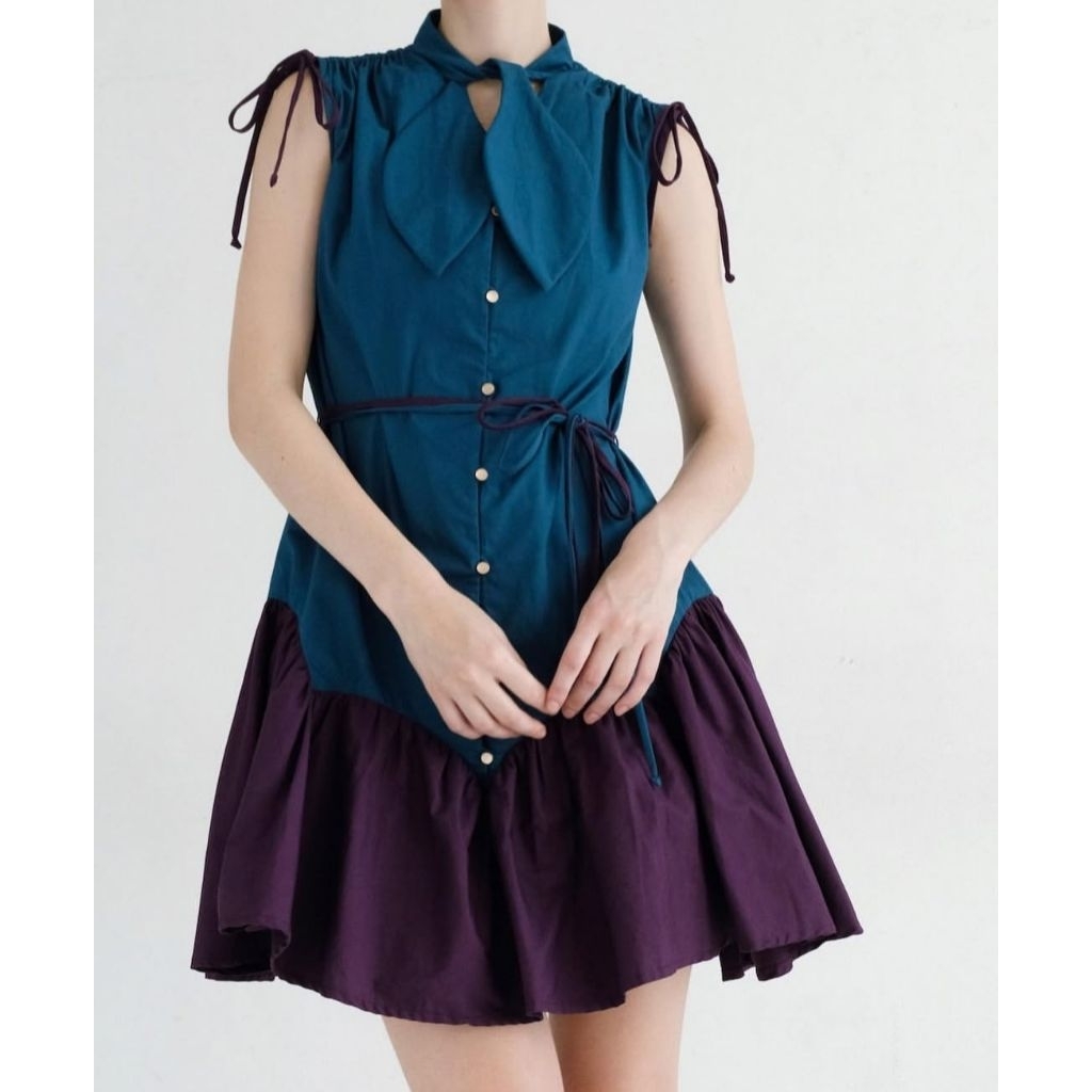 NATALIA KIANTORO DARLENE DRESS CAMPAIGN CNY / DARLENE DRESS BLUE PURPLE / CHEONGSAM / JIBAO