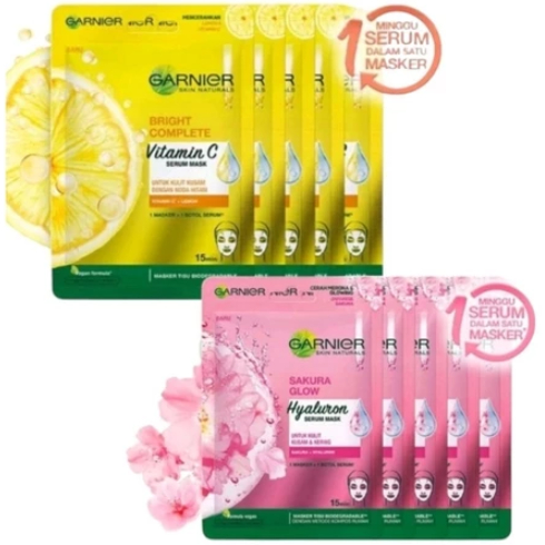 Garnier Serum Mask Sakura Glow | Garnier Serum Mask Bright Completed