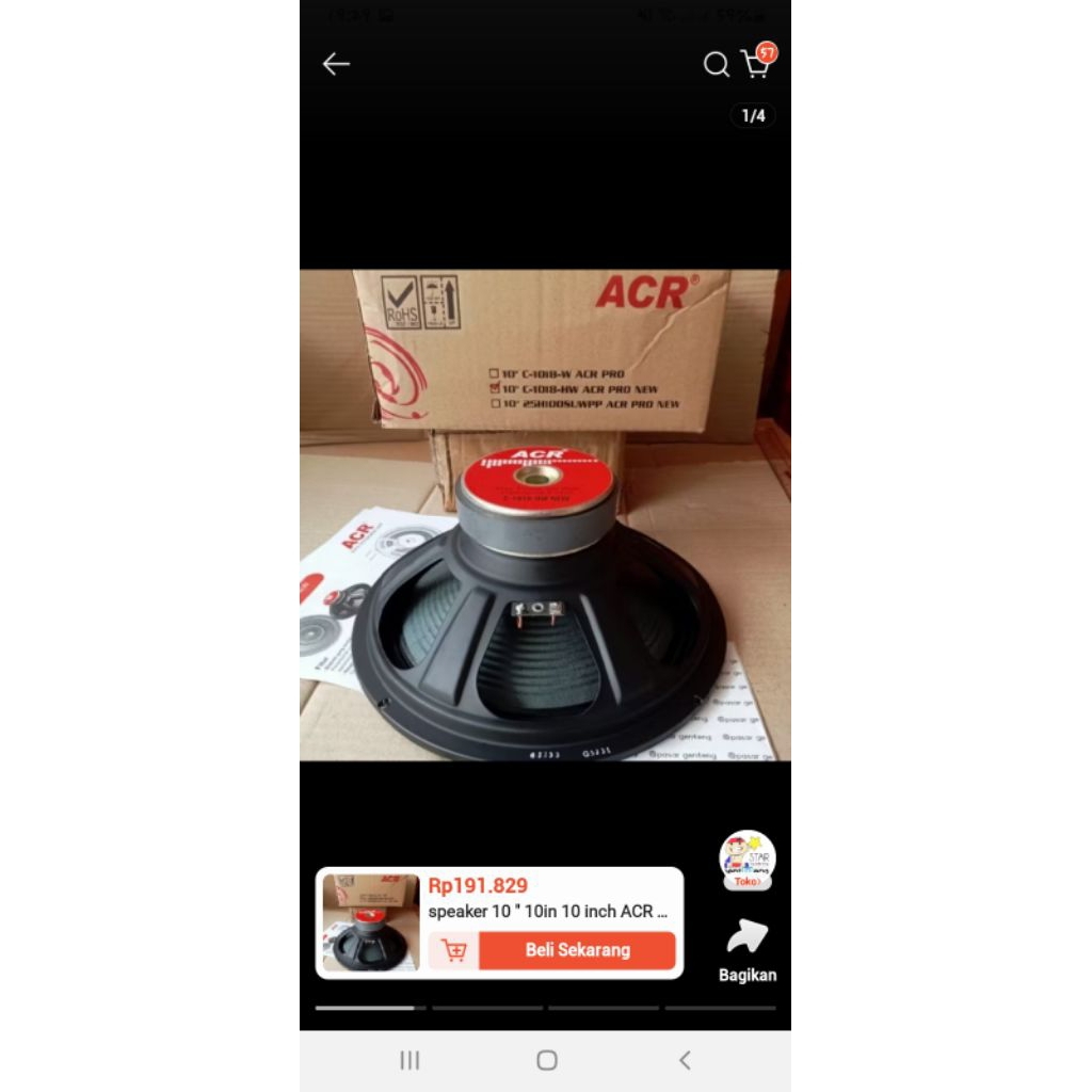 speaker 10 inch full range acr C1018 HW