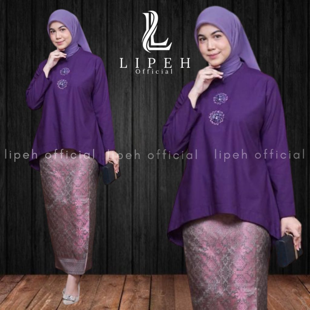 Tunik Batu Payet Terbaru-Bahan Toyobo Premium Mewah Elegan-Resleting Belakang-Atasan