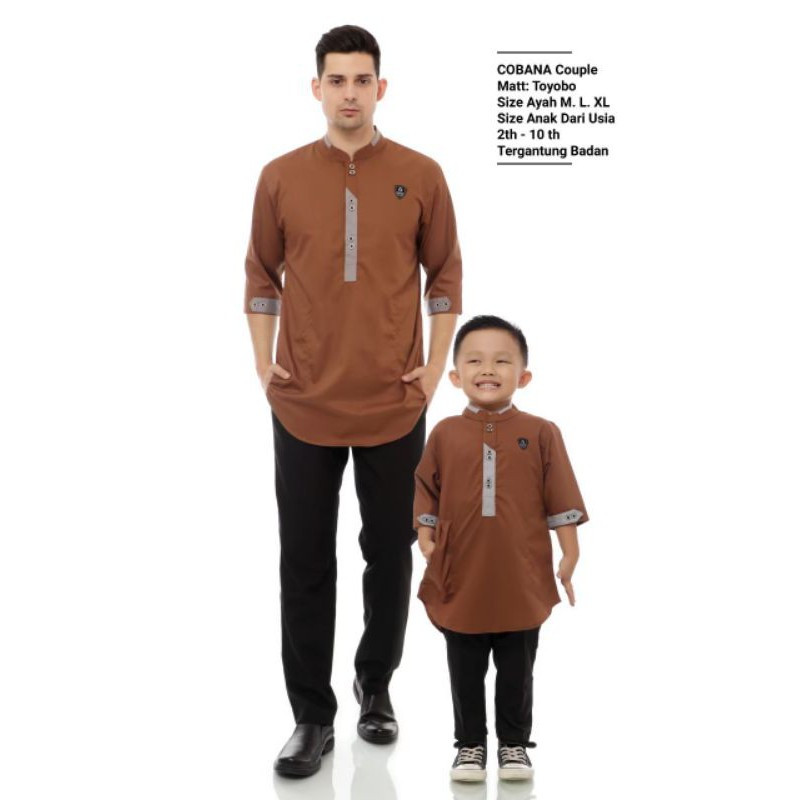 COBANA Baju Koko Pria Ayah Dan Anak Terbaru - Toyobo Fodu - Umur 2-12 tahun / Fashion Muslim