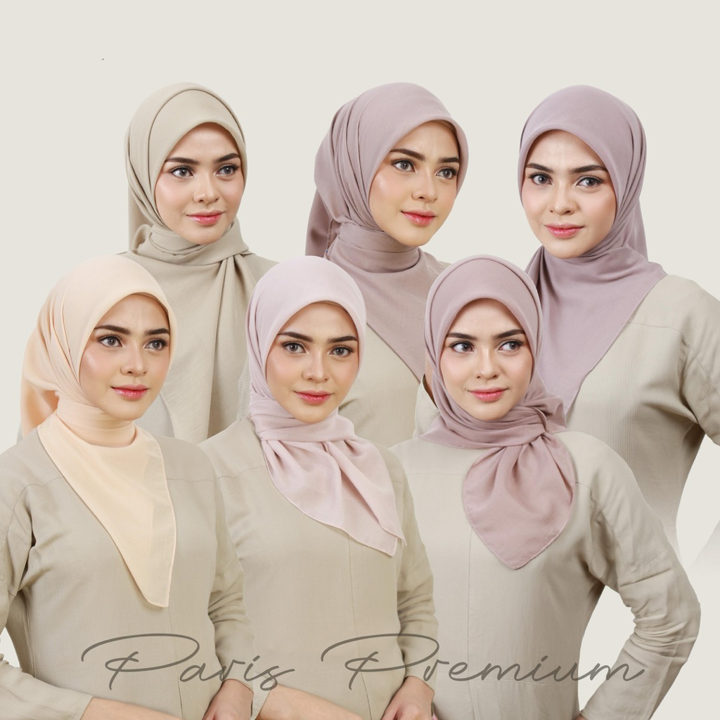 HIJAB SEGIEMPAT PARIS PREMIUM BRAND ORIGINAL BY RF BASIC / ALMAHIRA