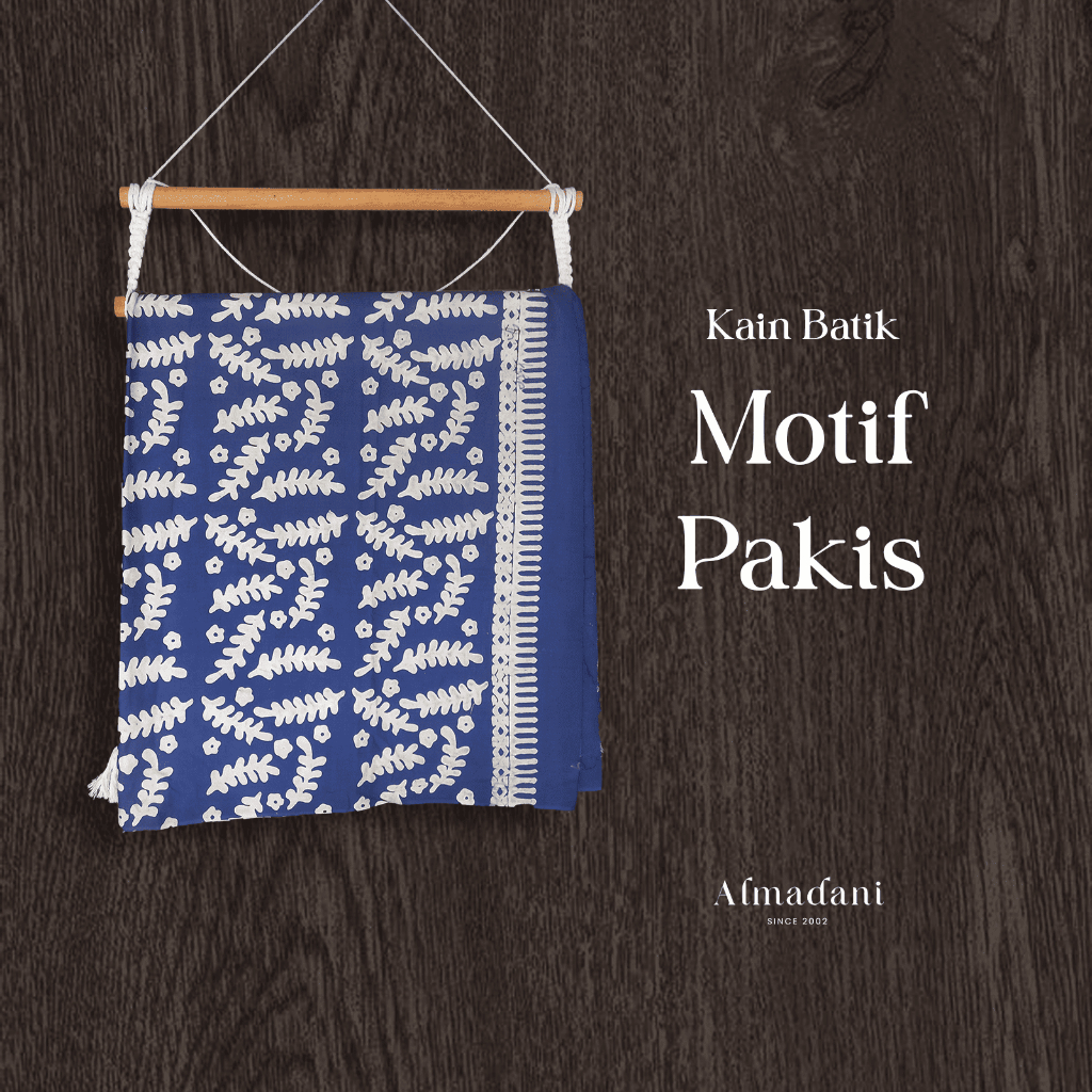 Batik Almadani Kain Batik Cap Katun Motif Pakis – Kain Meteran Adem untuk Blouse, Tunik, Outer