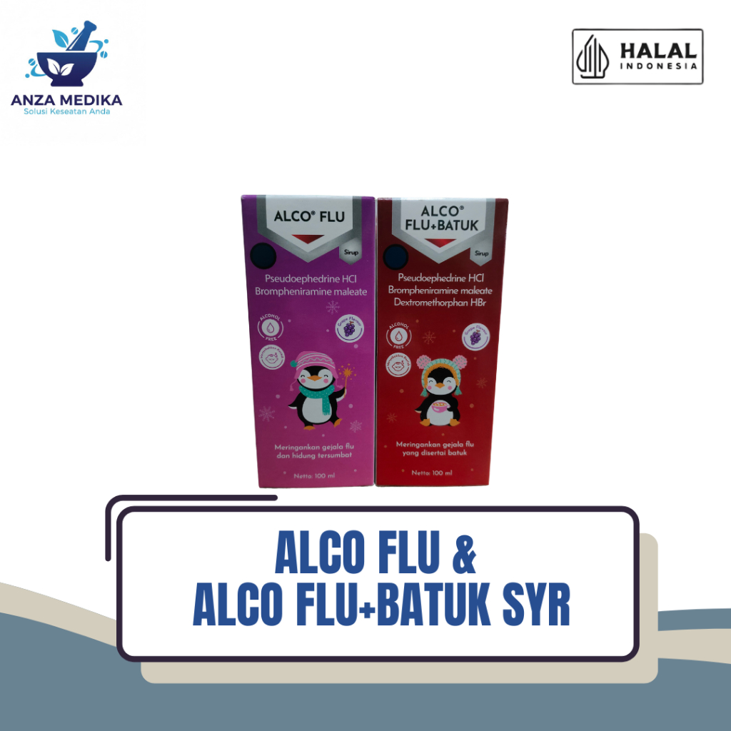 Alco Syrup Flu dan Alco Syrup Flu+Batuk 60ml – Obat Batuk Berdahak & Flu Anak
