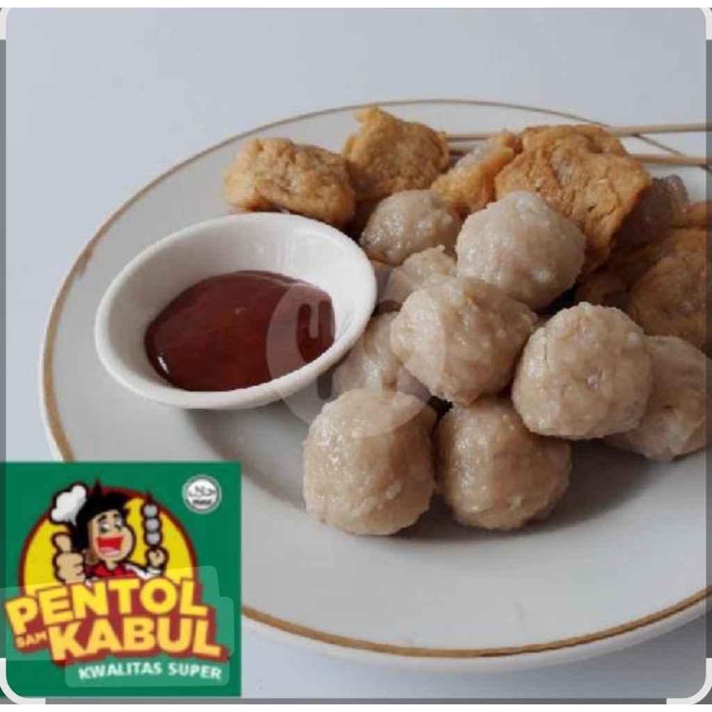 PENTOL KABUL DAGING SAPI.. Bakso Colok Enak