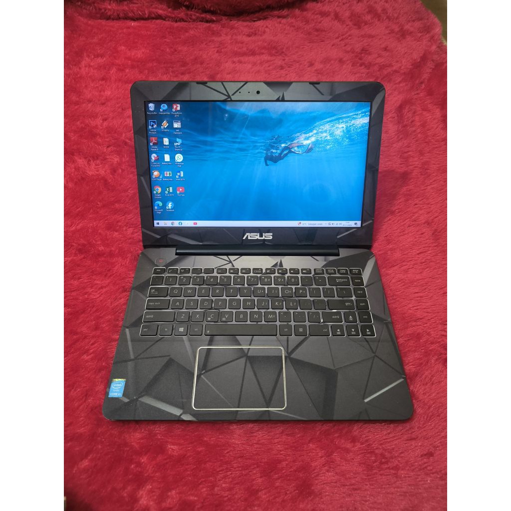 LAPTOP GAMING DAN RENDER ASUS X455LD SLIM,SUPER KENCANG,INTEL CORE I5 GEN 4,RAM 8 GB,SSD 256 GB.DUAL
