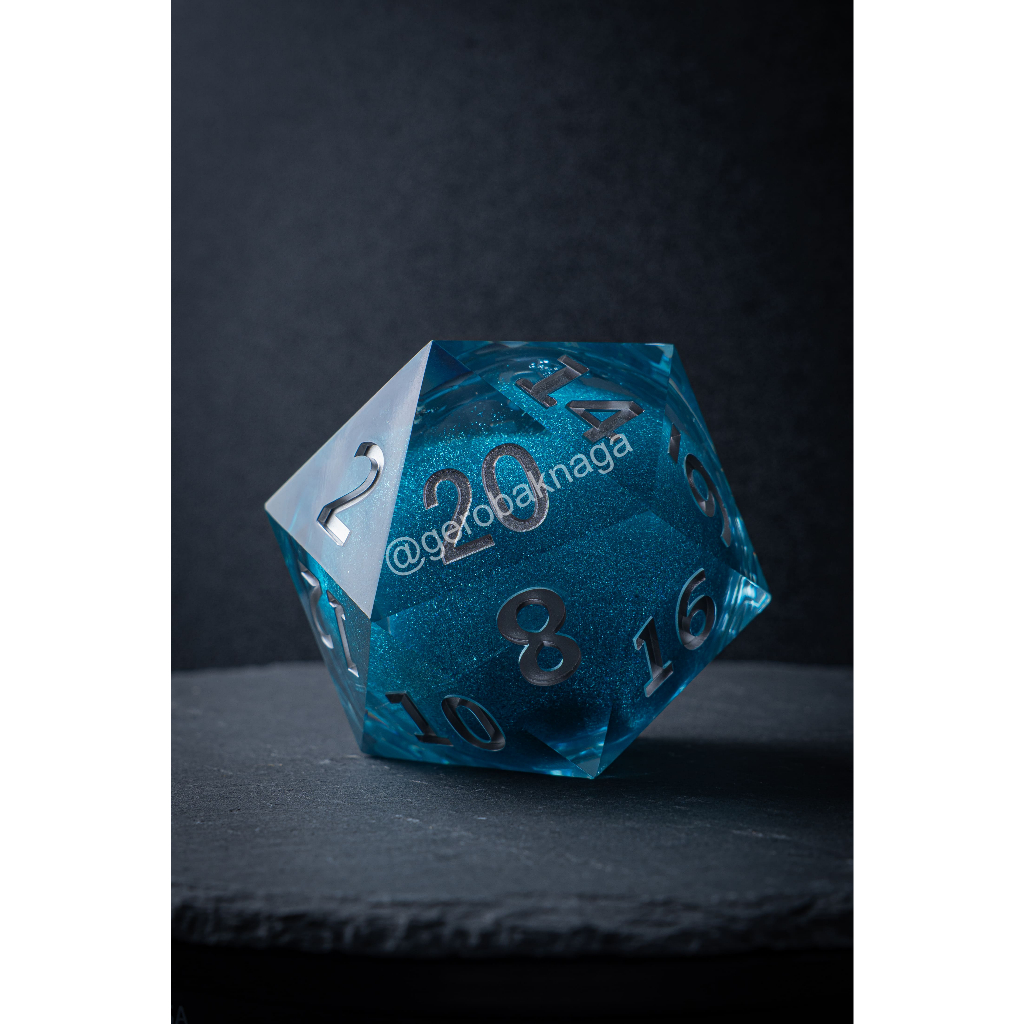 [Ready] Premium High Quality Polyhedral Resin Dice - Dadu Jumbo | DND Dungeon Dragon | Liquid Core -