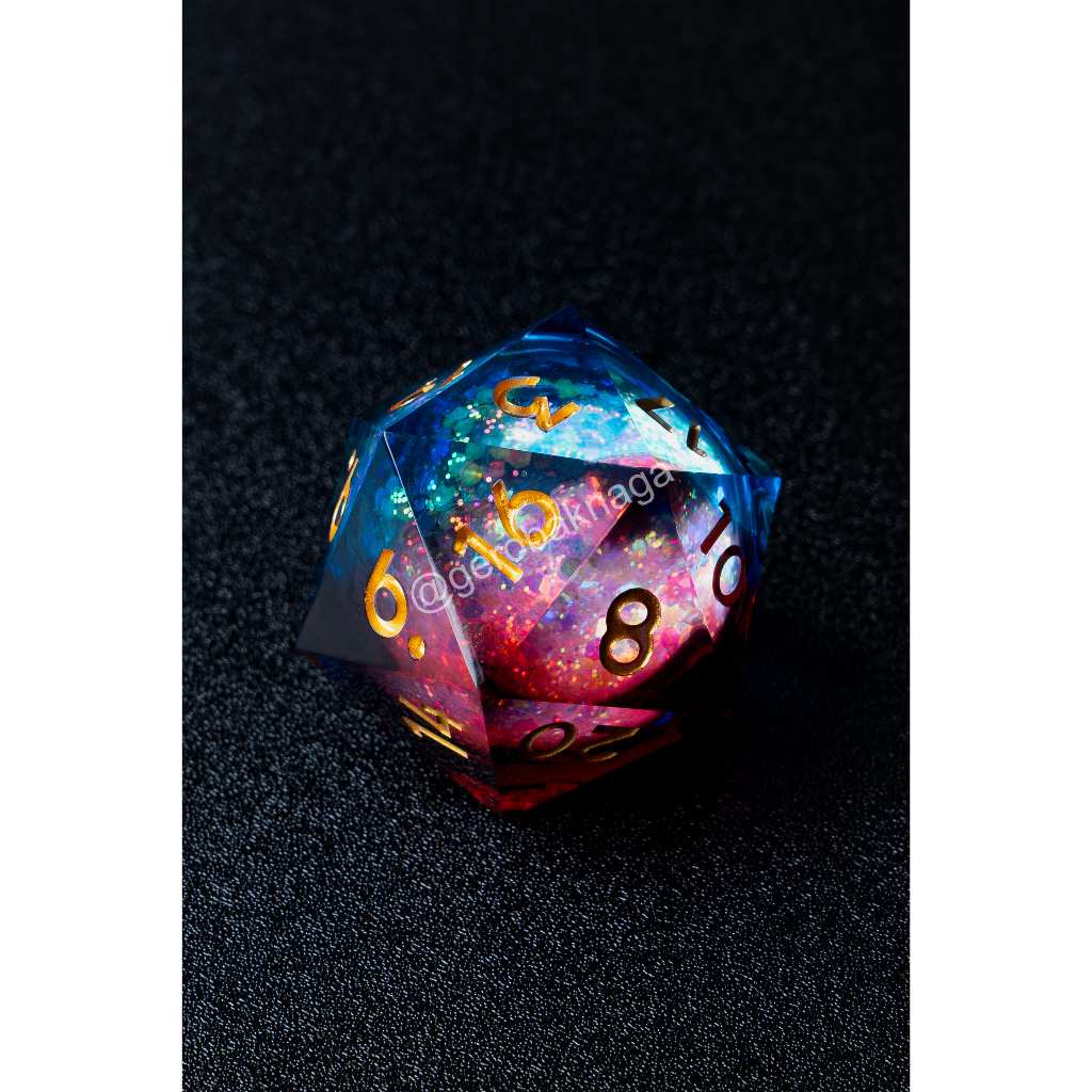 [Ready] Premium High Quality Polyhedral Resin Dice - Dadu Jumbo | DND Dungeon Dragon | Liquid Core -