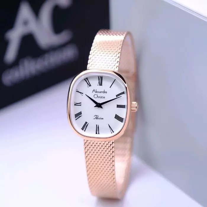 ORIGINAL Jam Tangan Wanita Alexandre Christie Rantai Pasir Stainless Steel AC Garansi Resmi 1 Tahun 