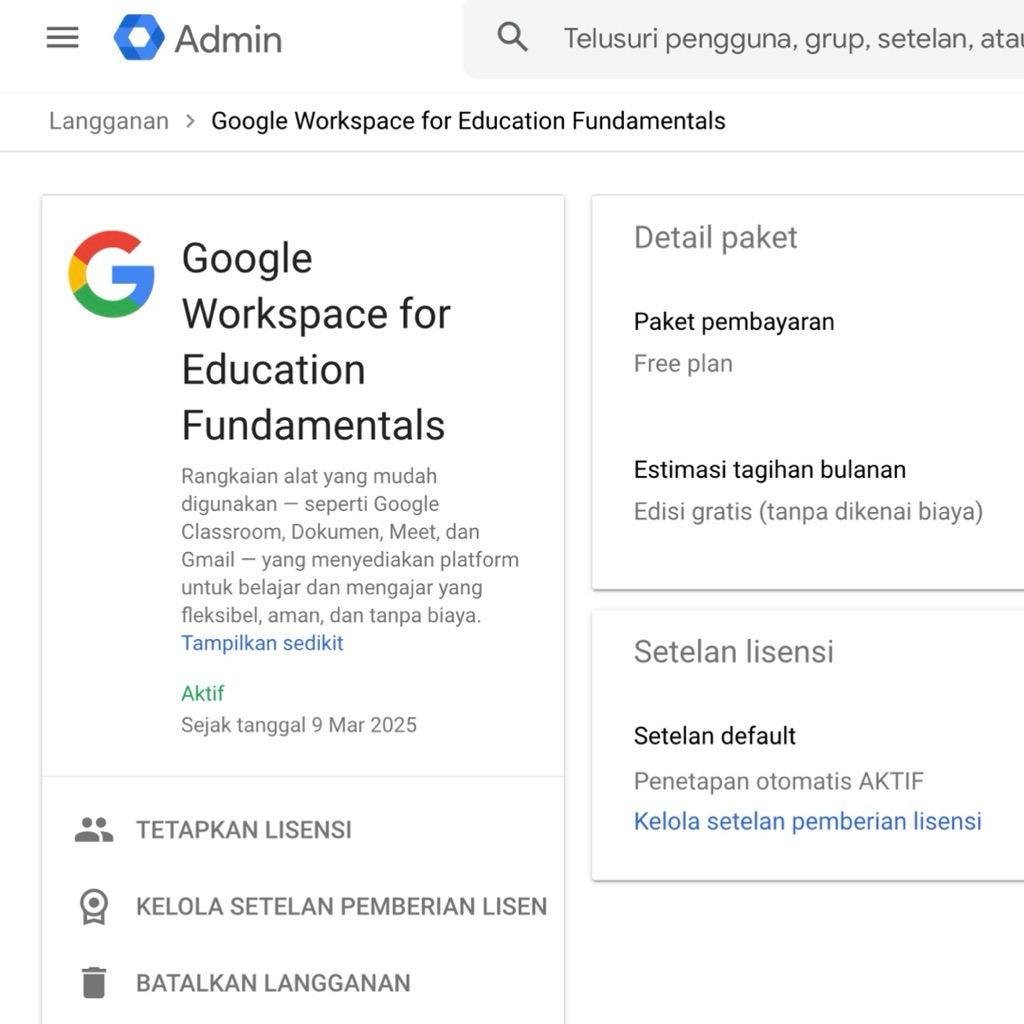 GSuite Super Admin Edu OLD 2500 User Lifetime