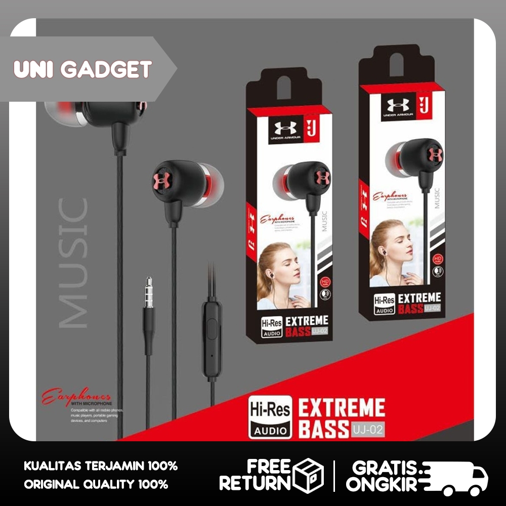 Headset Extreme Bass UJ-02 JBL EDITION Hitam Dengan Mic
