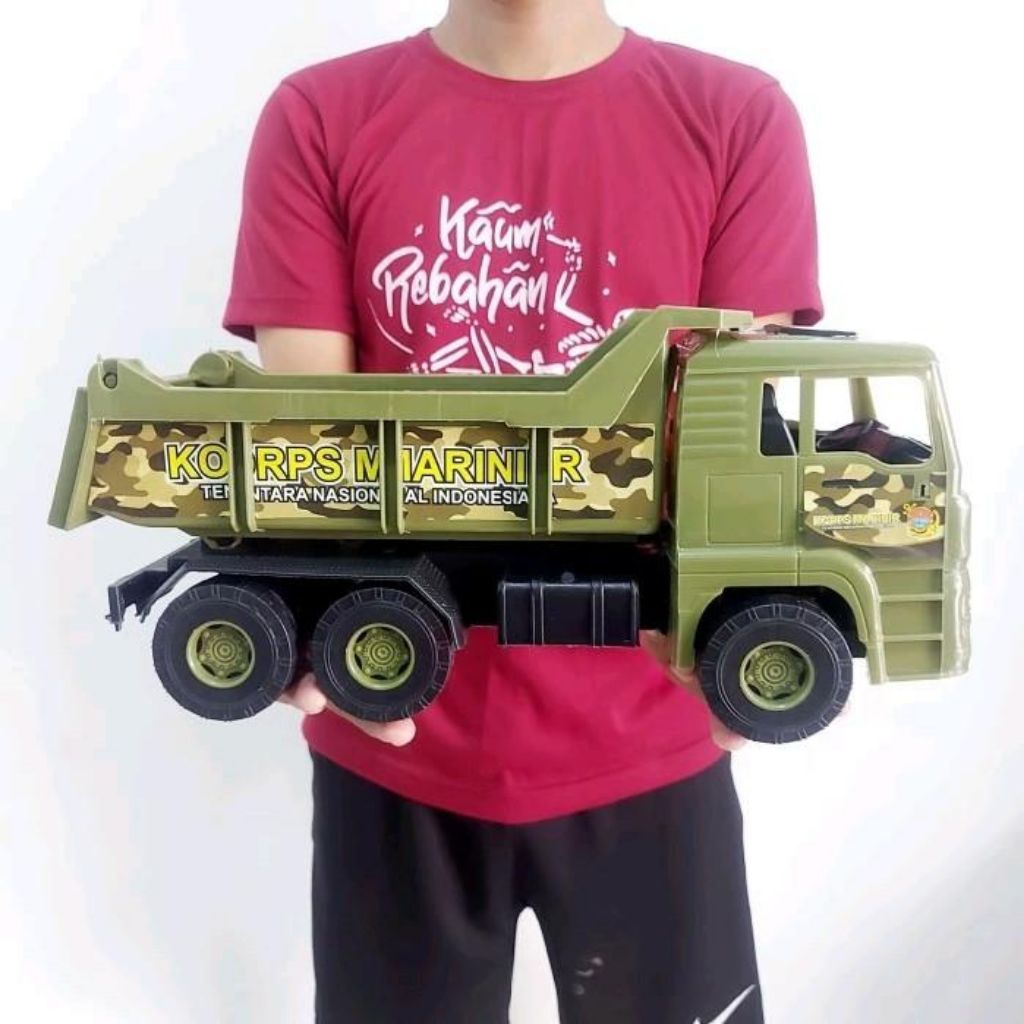 Mainan Dump Truk Militer Jumbo Miniatur - Mobil Mobilan Army Anak Laki - Mainan Truk Dump