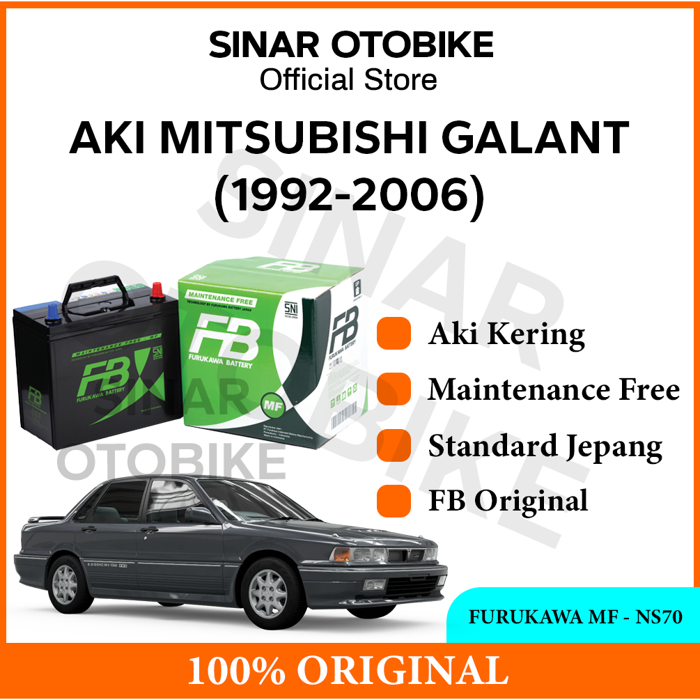 AKI MITSUBISHI GALANT LAMA FURUKAWA BATTERY MF KERING NS70 65AH