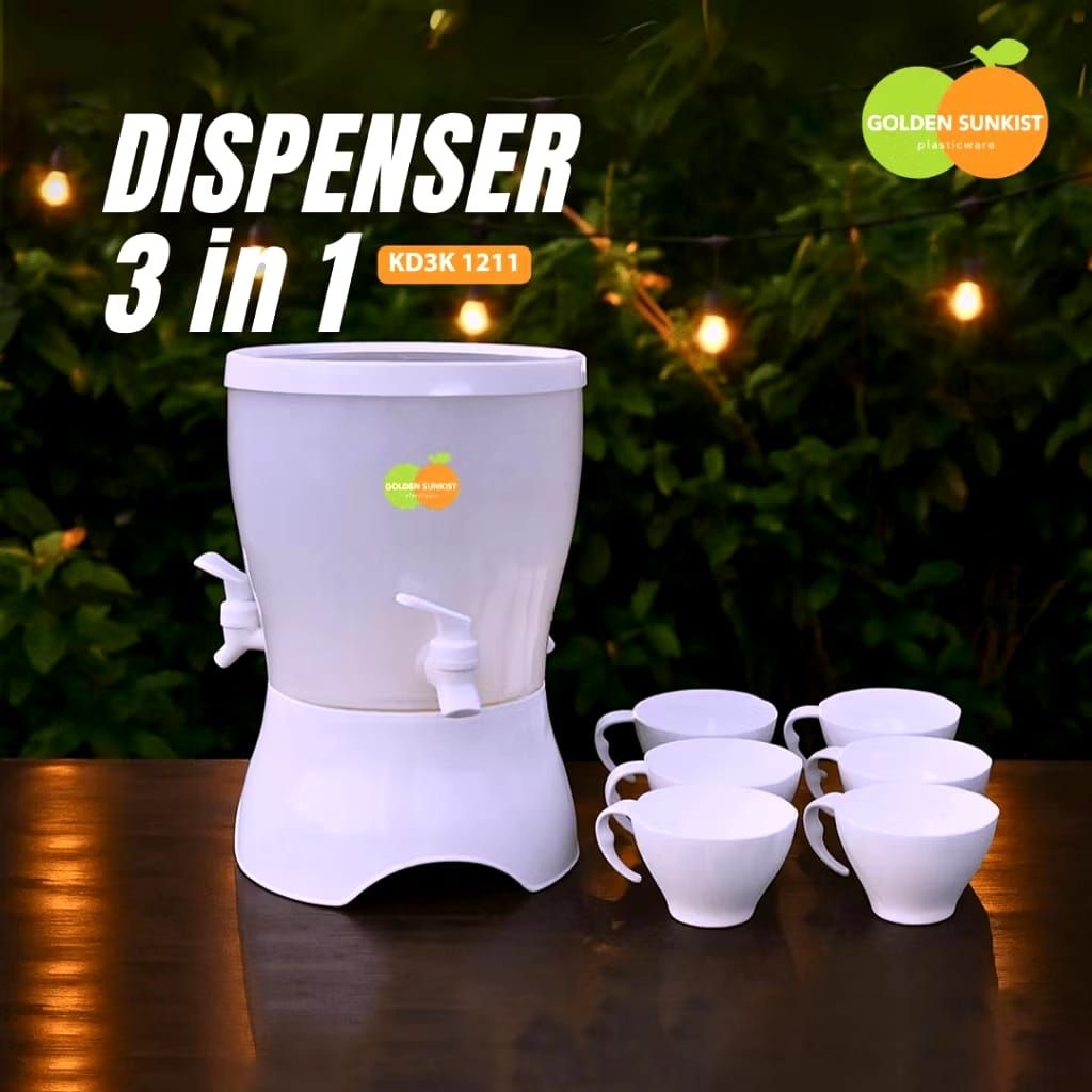 GOLDEN SUNKIST DISPENSER AIR 3IN1 SET 6 GELAS