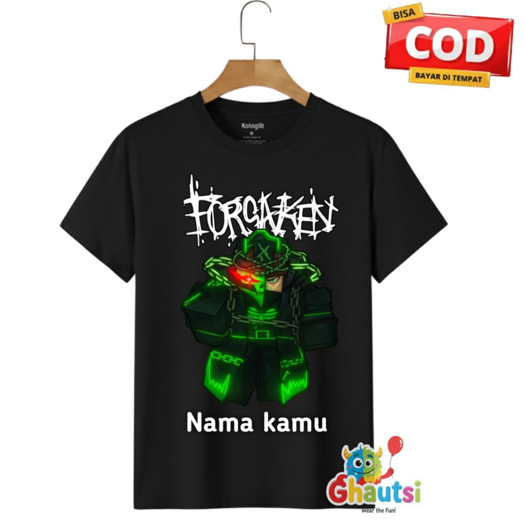 ROBLOX Baju Kaos Anak ROBLOX FORSAKEN Premium - Kaos Anak Murah ROBLOX FORSAKEN FREE TAMBAH NAMA