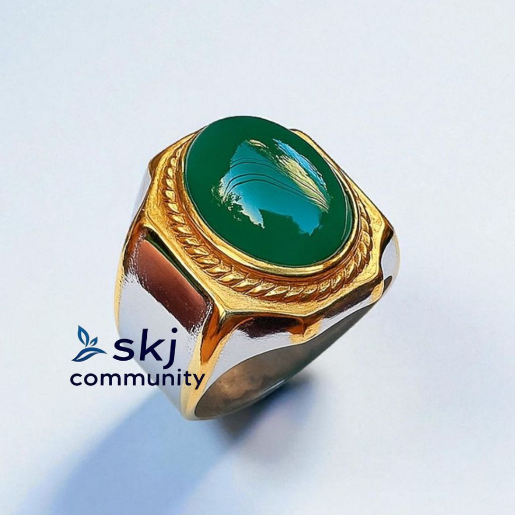 CINCIN BATU AKIK HIJAU GARUT KRISTAL MEWAH DAN ELEGAN