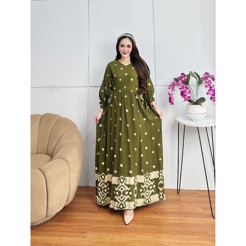 GAMIS SAFA KOMBINASI POLOS MOTIF