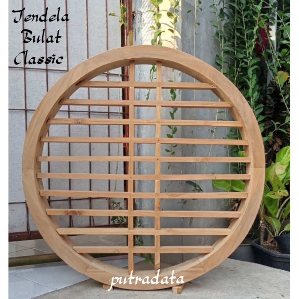 Jendela Kaca Mati Jendela Bulat Diameter 60cm Model Paten Jendela Classic Kayu Jati