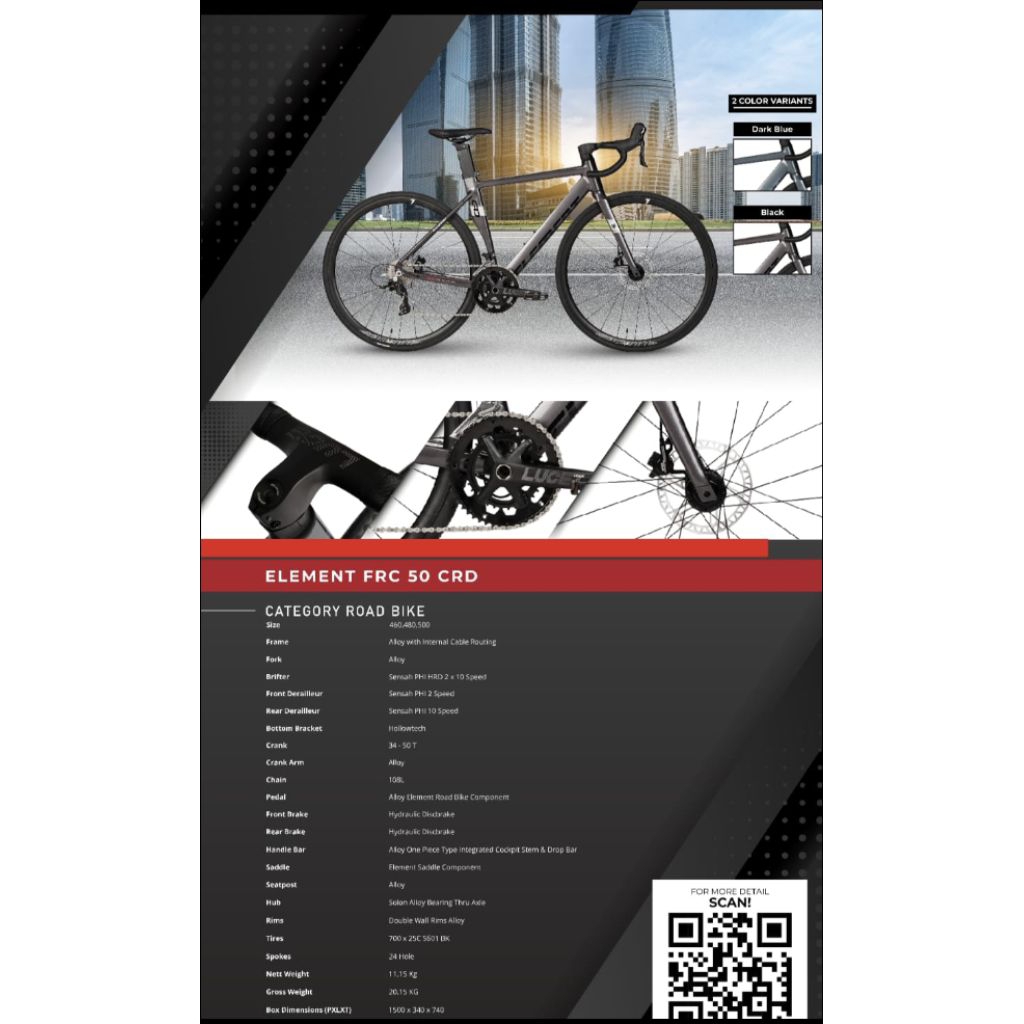 Sepeda Road Bike Balap Element frc 50 Grd