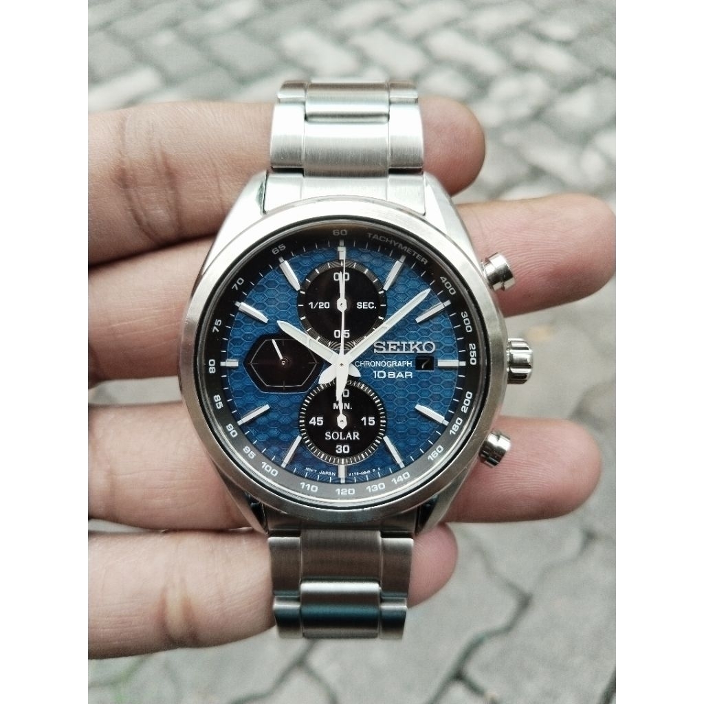 Seiko Chronograph SSC801P1 Solar Blue Dial