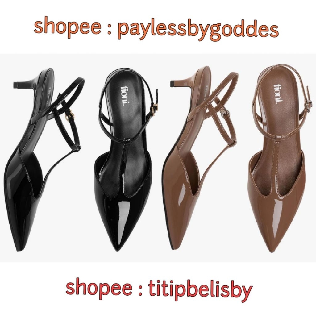 Jastip Termurah Payless by Goddes Sepatu Selop Lancip Mule Slop Mules Runcing Stud Fioni Kitten Heel