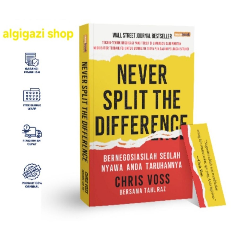 BUKU ORIGINAL TERJEMAH BAHASA INDONESIA NEVER SPLIT THE DIFFERENCE PENERBIT RENEBOOK