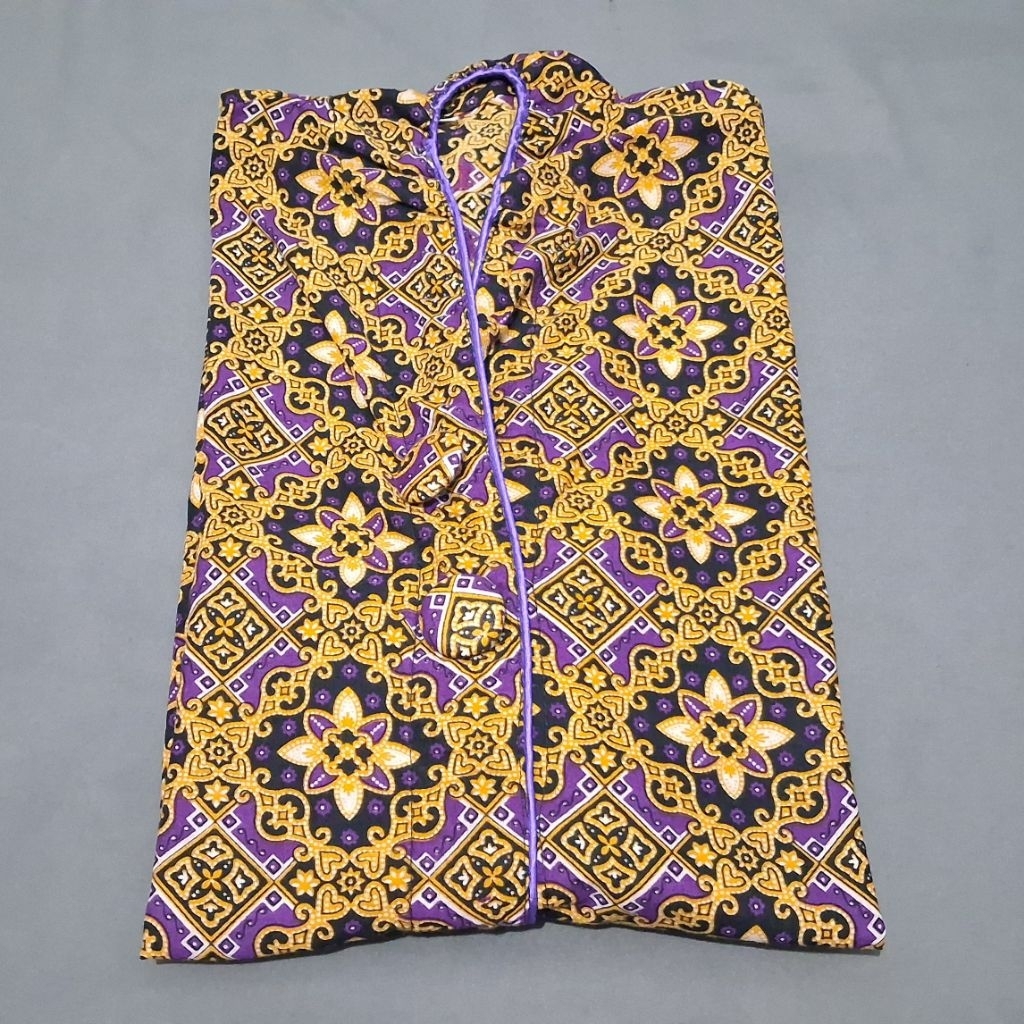 Atasan Batik Wanita Warna Ungu / Atasan Blouse Blezer Outer Batik Wanita