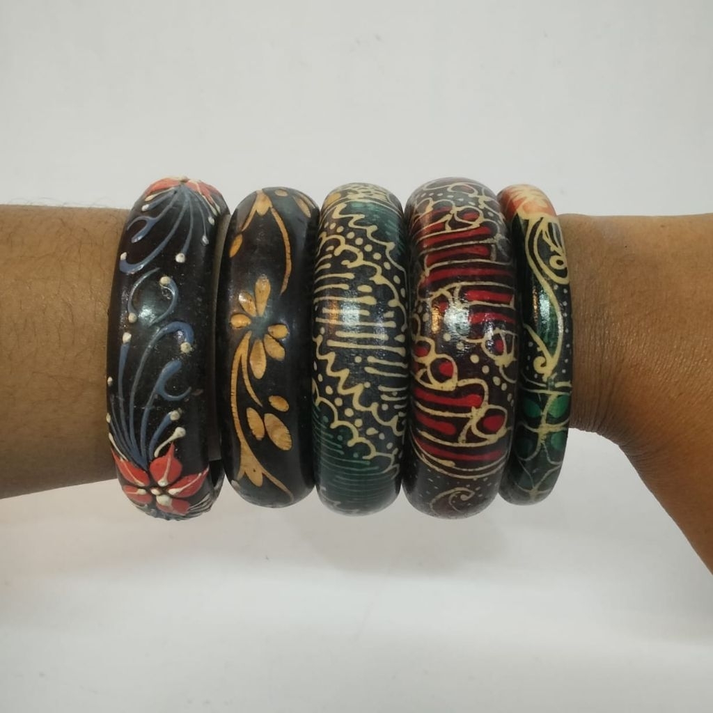 Gelang Etnik Kayu Batik Ukir Painting khas Jogja