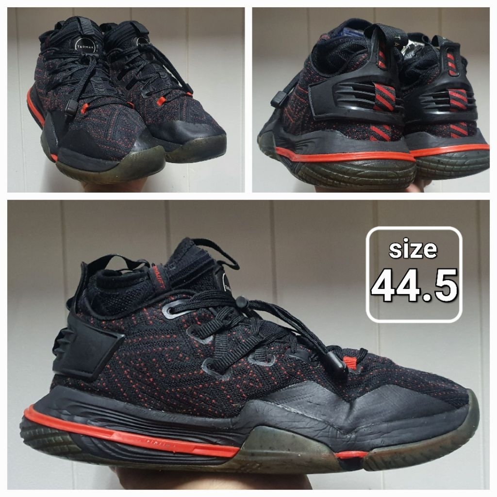 Sepatu Basket Slipon Dec4thlon Tarmax Black size 44.5 Second shoes