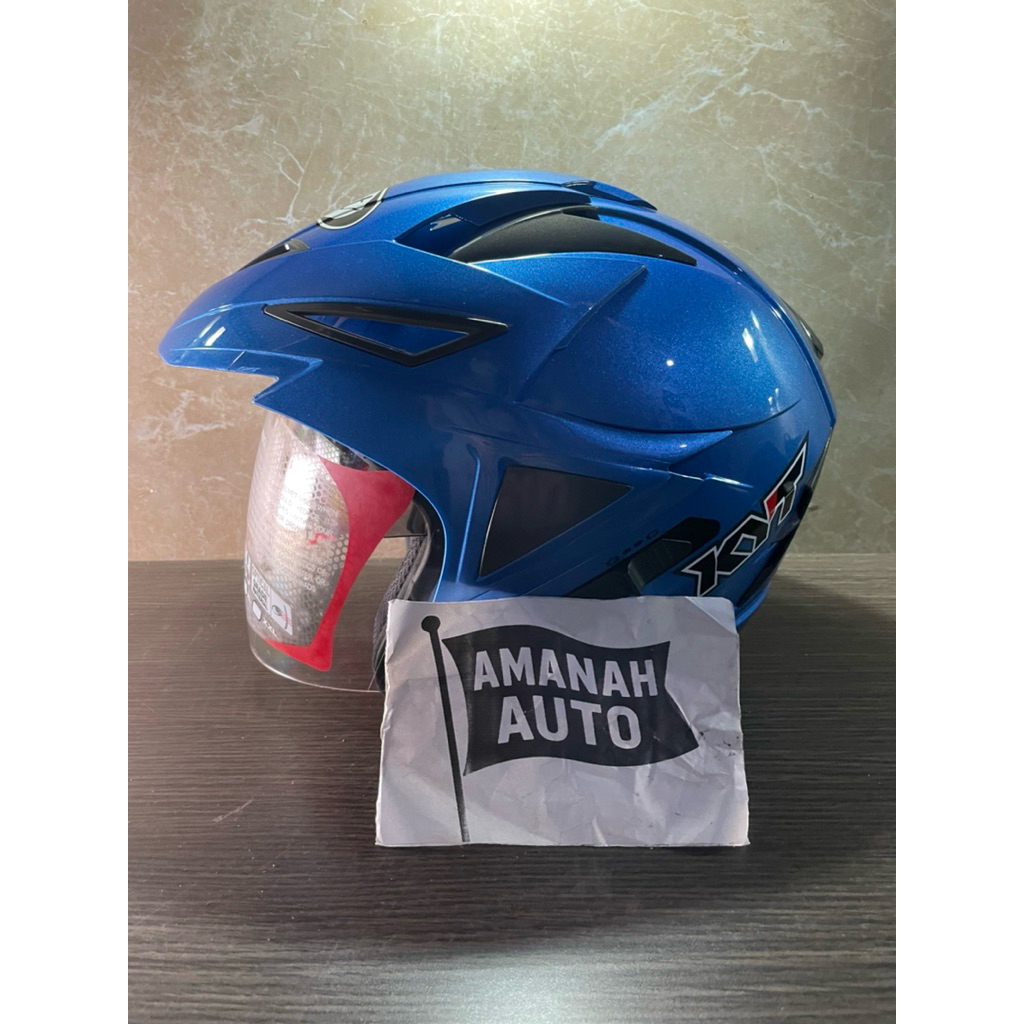 original helm kyt scorpion king r solid cry black gunmetal blue size L R10