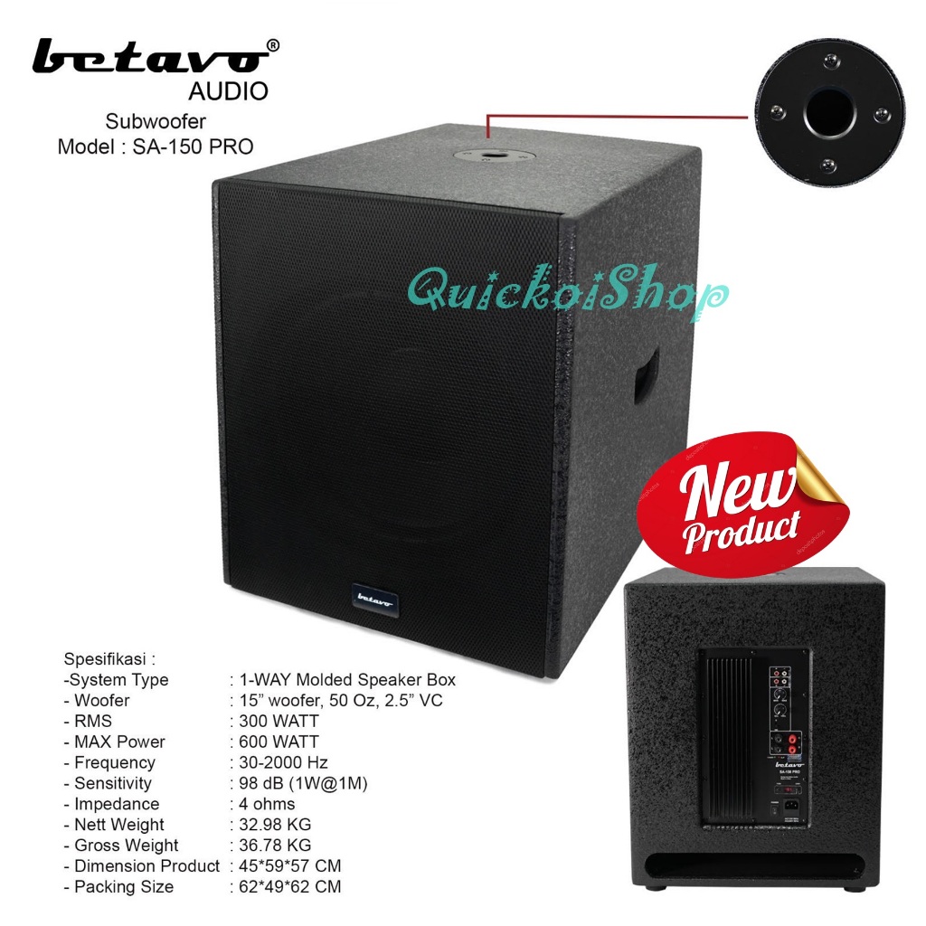 Betavo Subwoofer Active 15 Inch  New Model SA-15PRO Original