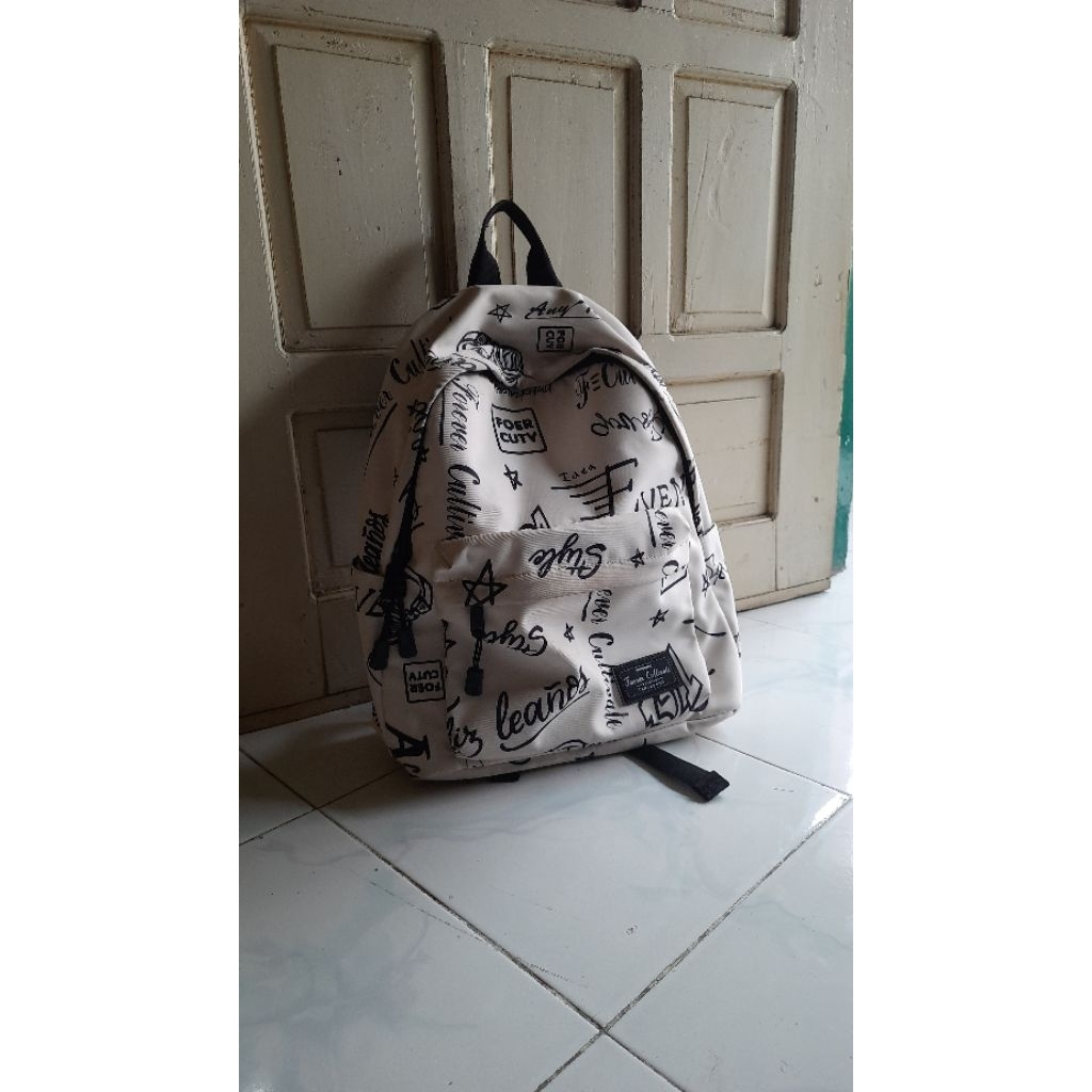 (Brand From UK) HUER Forever Cultivate - Tas Punggung, Backpack, Kuliah, Sekolah, Adventure, Putih, 