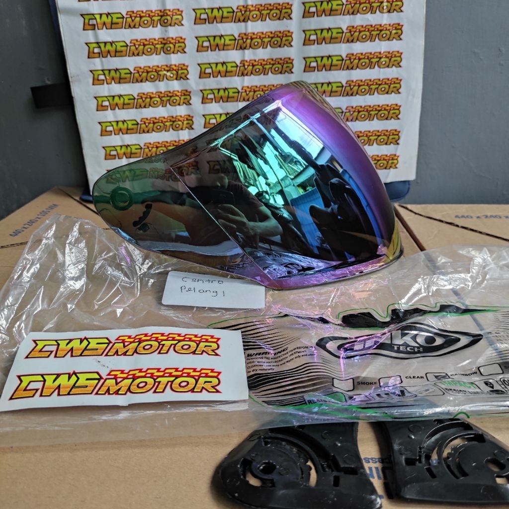 Kaca helm ink Centro / helm Kyt dj maru kyt galaxy ink Centro pelangi rainbow ( bonus rachet )