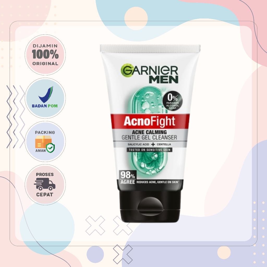 Garnier Men Acno Fight Acne Calming Gentle Gel Cleanser 100ml (018055)