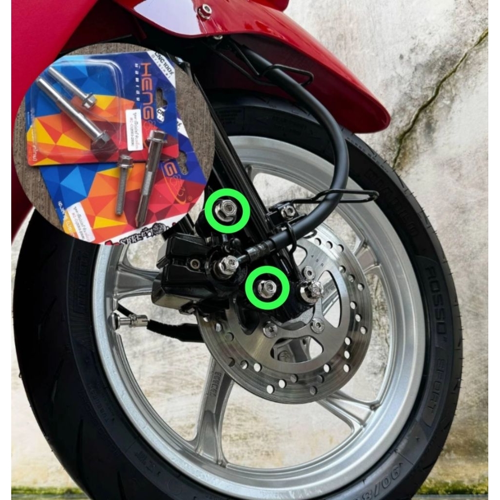 Baut kaliper baut breket kaliper yamaha mio sporty old(2003-2008)stainless original thailand