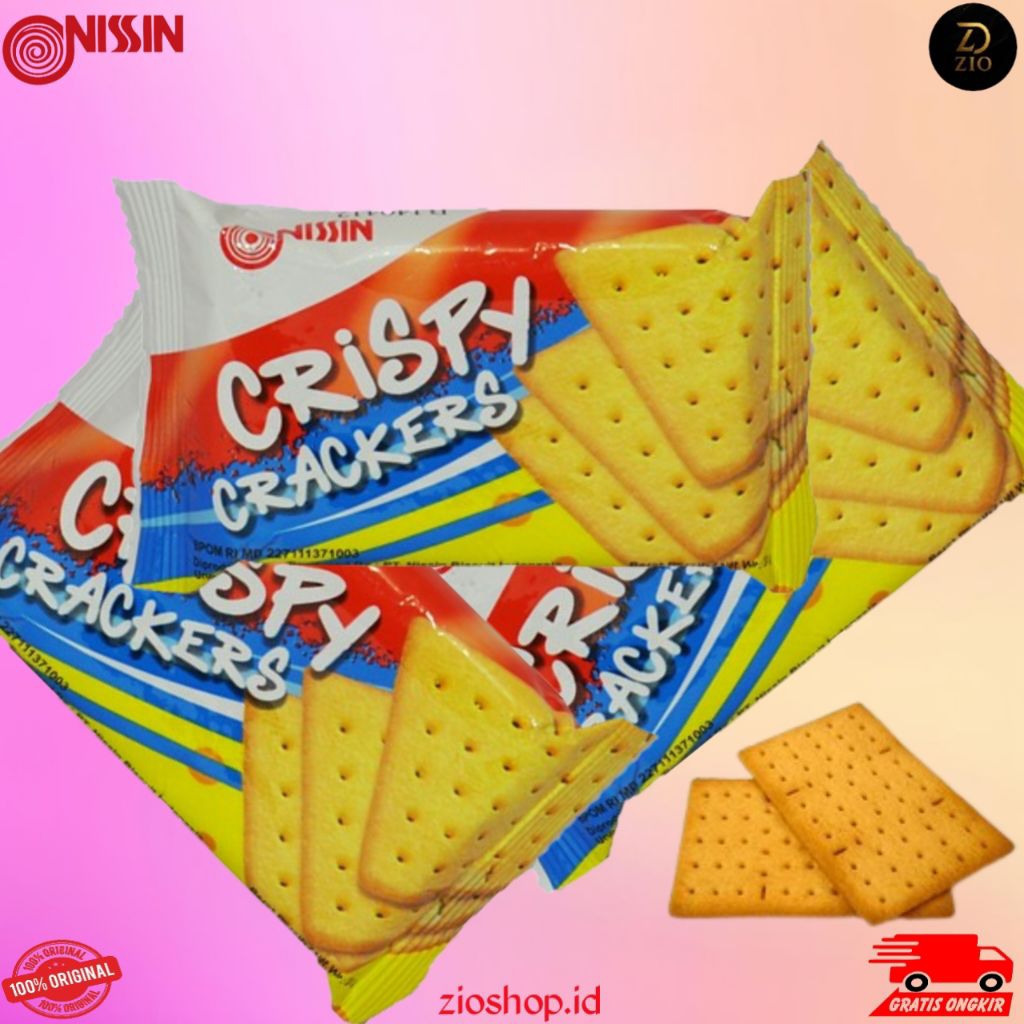 Nissin Crispy Crackers 10x30gr | Biskuit Renyah Gurih Praktis | Snack Ringan Kemasan Ekonomis