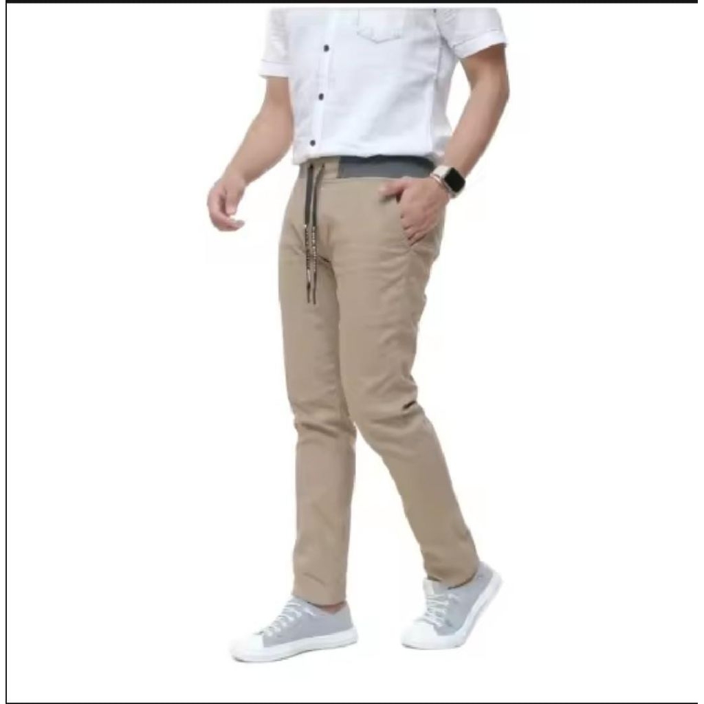 CELANA PANJANG CHINO  PRIA DEWASA PINGGANG KARET CELANA RIP PANJANG PRIA DEWASA CELANA CHINOS CHINO 